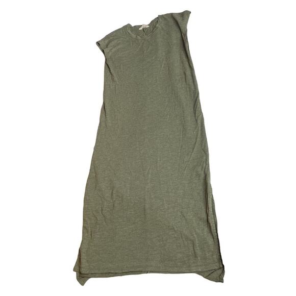 Madewell Dresses & Skirts - Madewell XXS Heathered Olive Green Sleeveless Crew Neck Midi T-Shirt Dress
